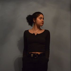 Dark grey long sleeve crop top